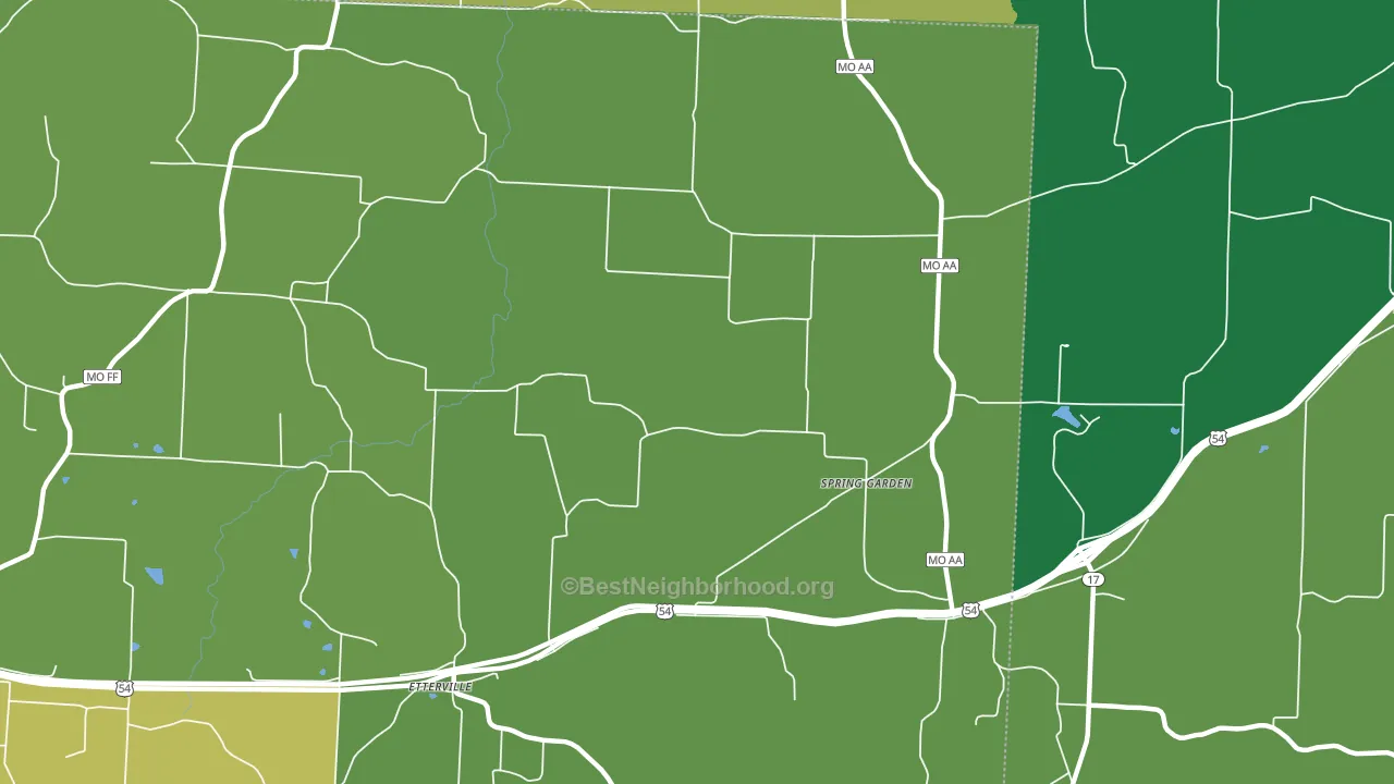 Spring Garden, MO block-group voter-turnout map