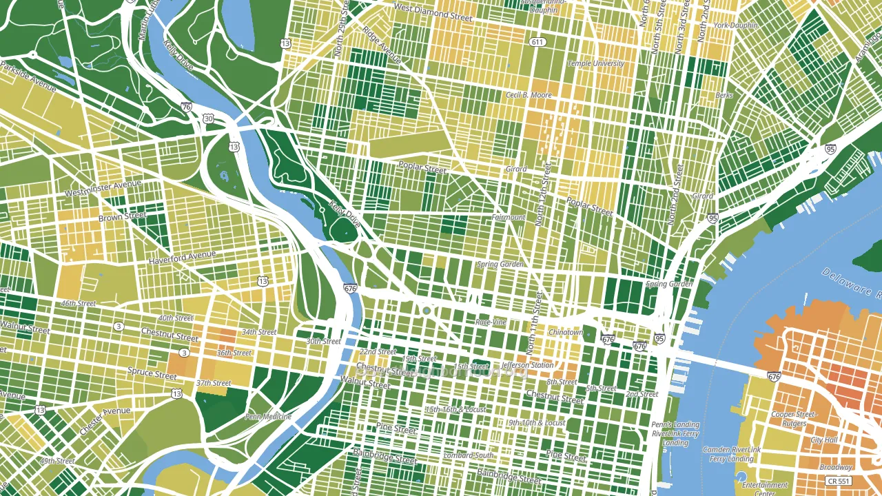Spring Garden, Philadelphia, PA block-group voter-turnout map