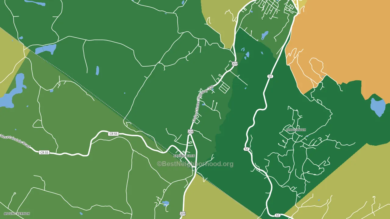 Spring Glen, NY block-group voter-turnout map