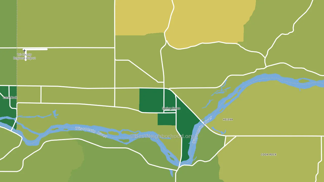 Spring Green, WI block-group voter-turnout map