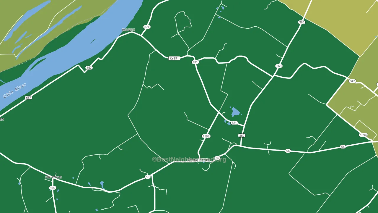 Spring Grove, KY block-group voter-turnout map