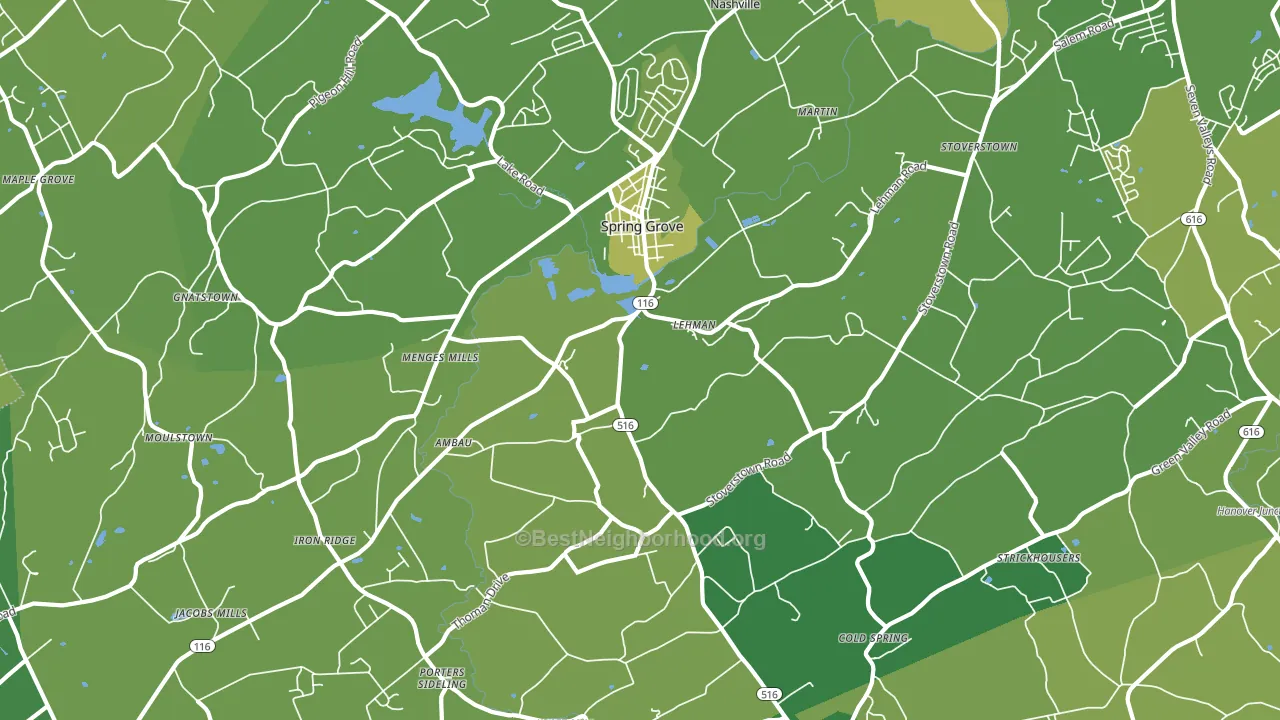 Spring Grove, PA block-group voter-turnout map