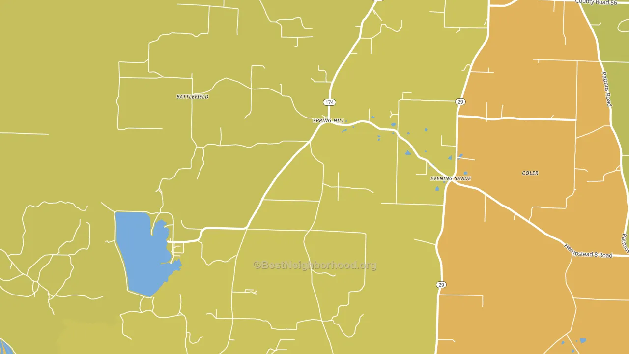 Spring Hill, AR block-group voter-turnout map