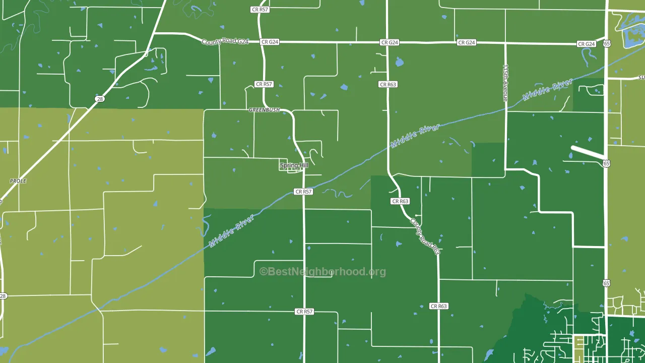 Spring Hill, IA block-group voter-turnout map