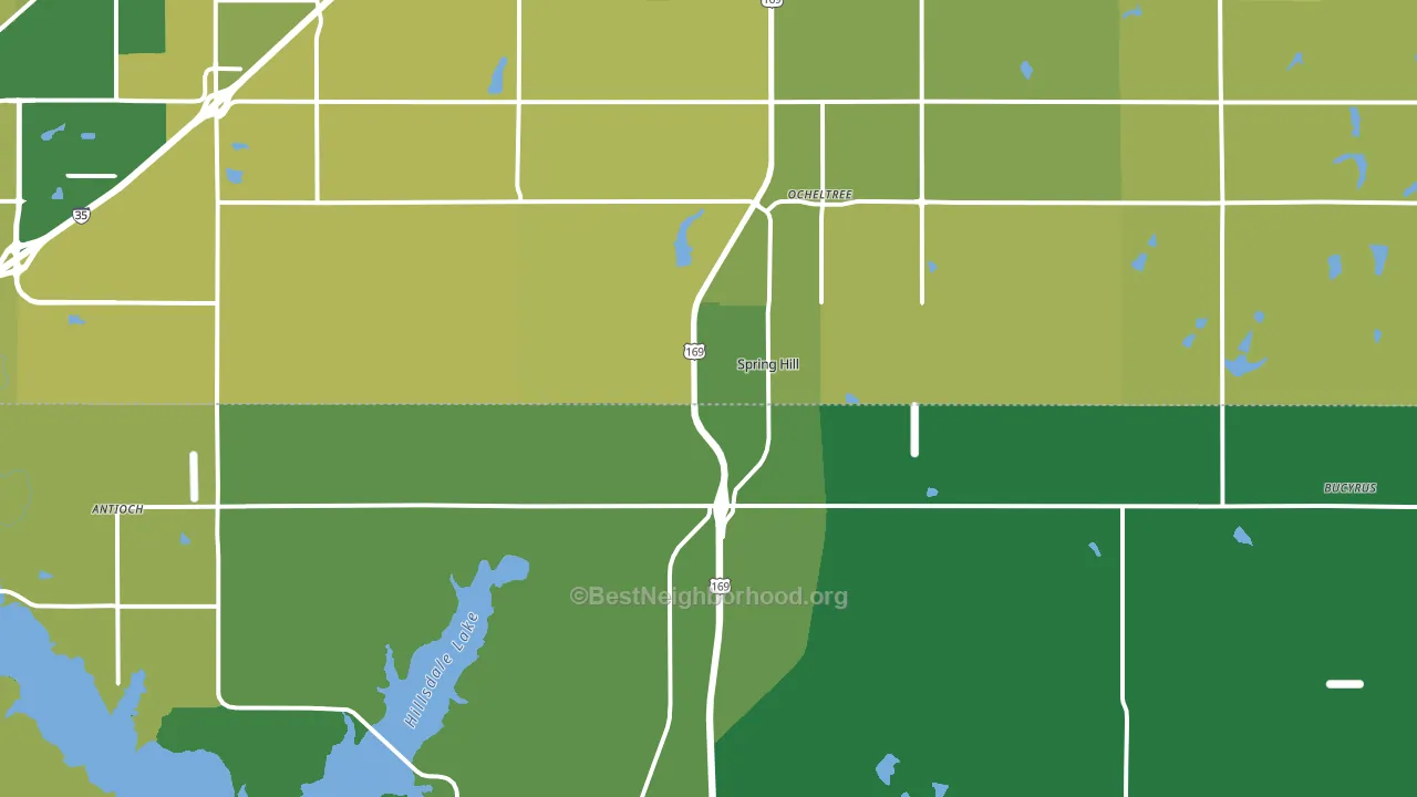 Spring Hill, KS block-group voter-turnout map