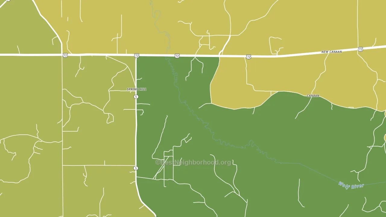 Spring Hill, MS block-group voter-turnout map