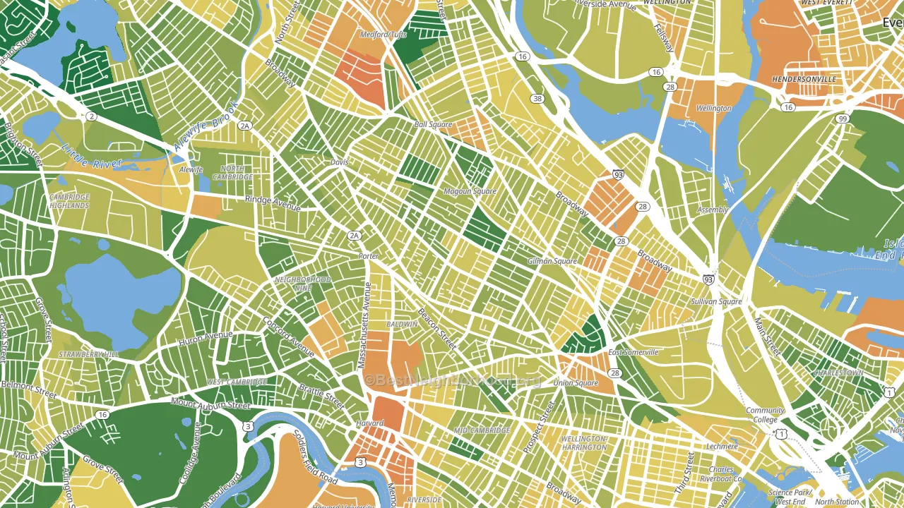 Spring Hill, Somerville, MA block-group voter-turnout map