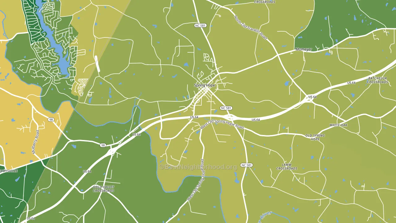 Spring Hope, NC block-group voter-turnout map