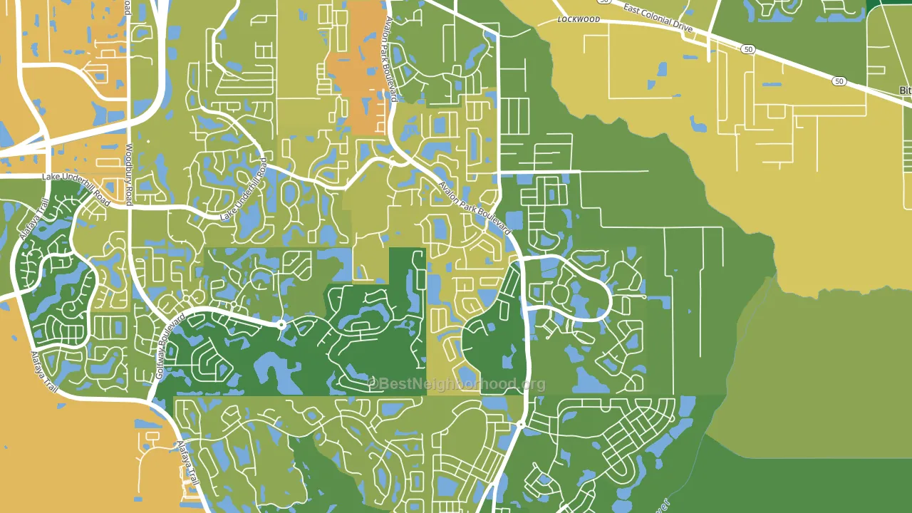 Spring Isle, Alafaya, FL block-group voter-turnout map