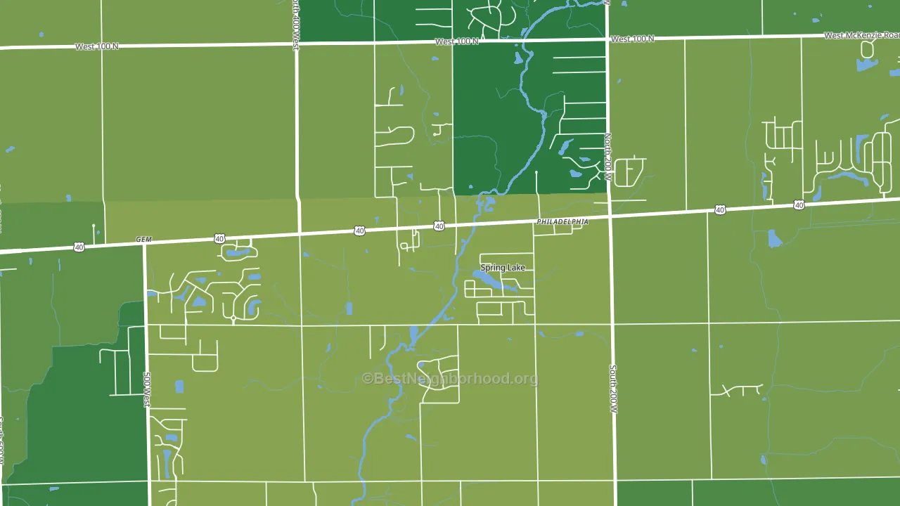 Spring Lake, IN block-group voter-turnout map