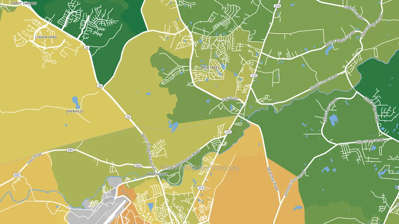 Spring Lake, NC block-group voter-turnout map