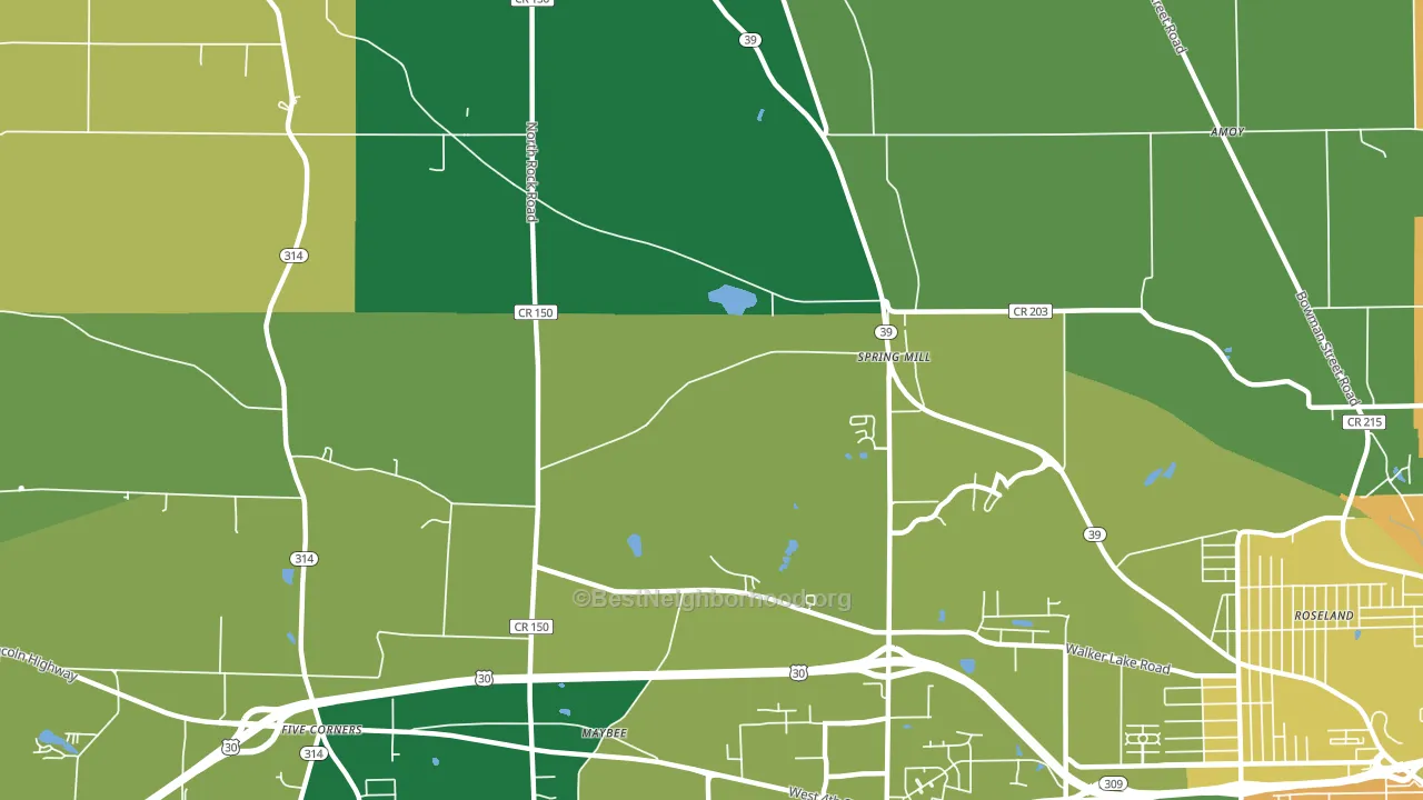 Spring Mill, OH block-group voter-turnout map