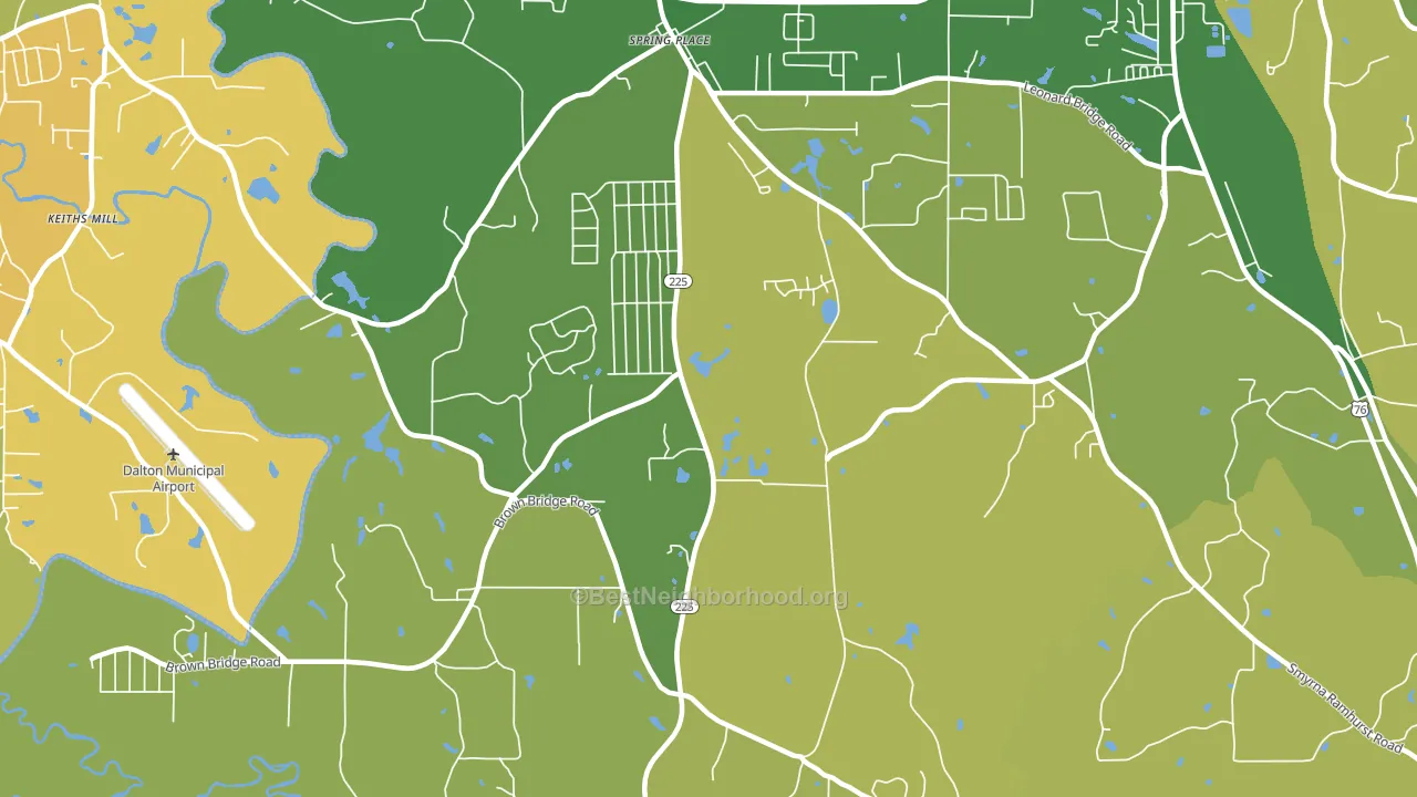 Spring Place, GA block-group voter-turnout map