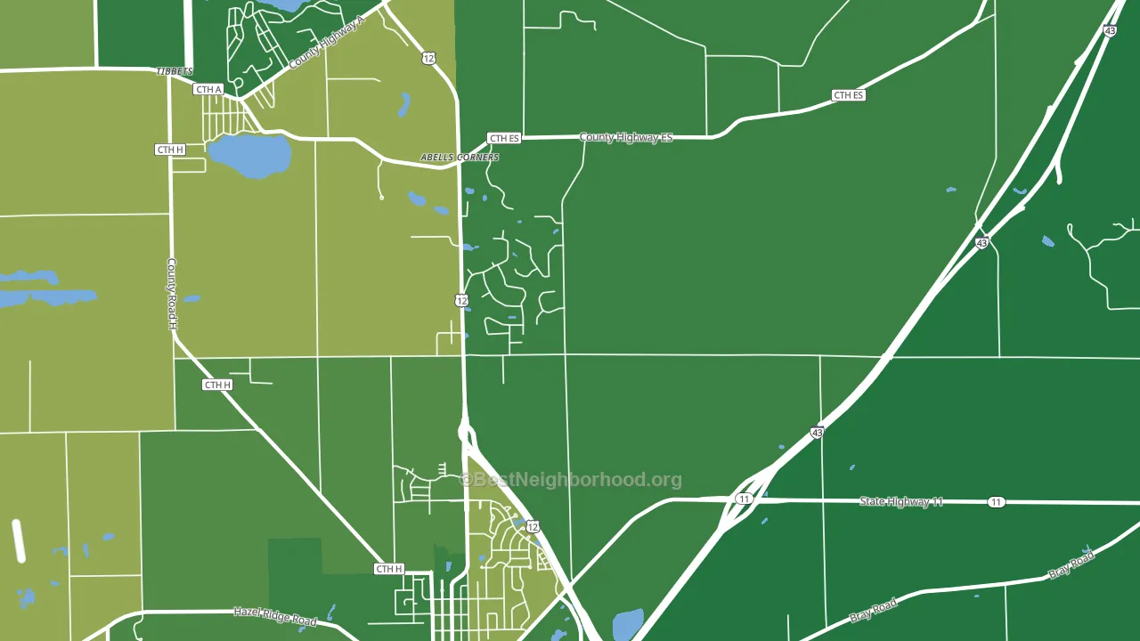 Spring Prairie, WI block-group voter-turnout map