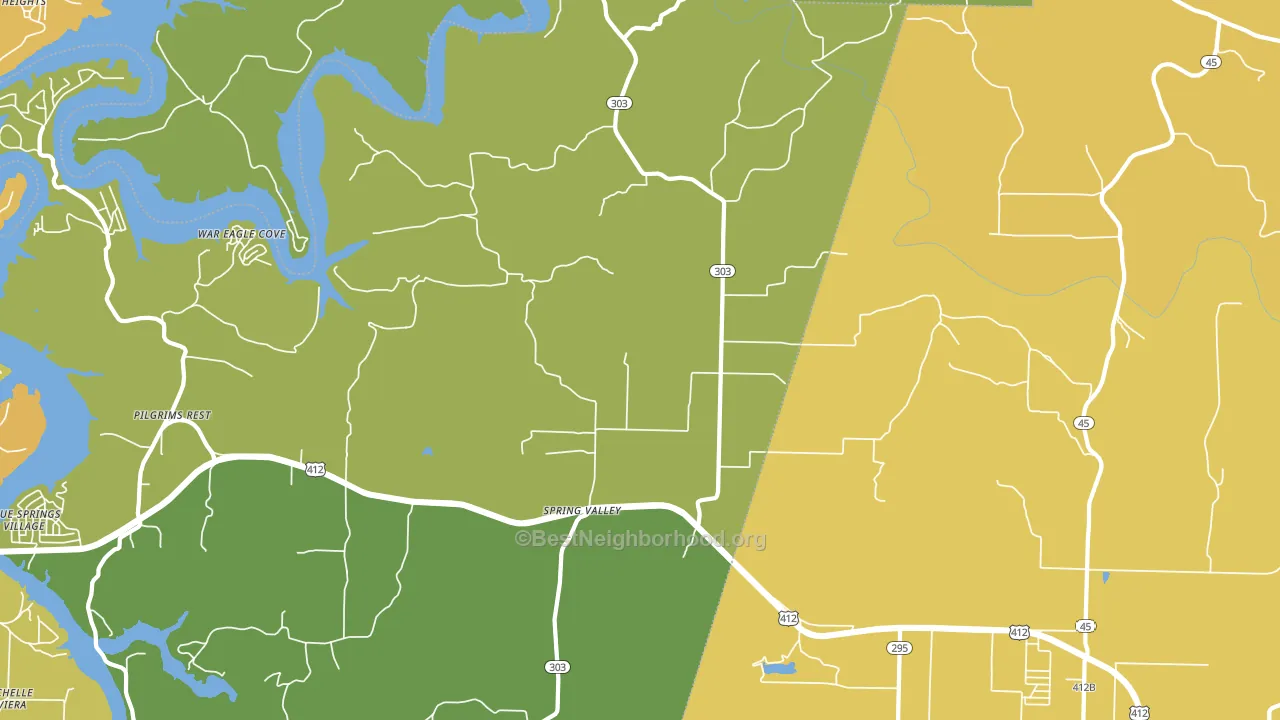 Spring Valley, AR block-group voter-turnout map