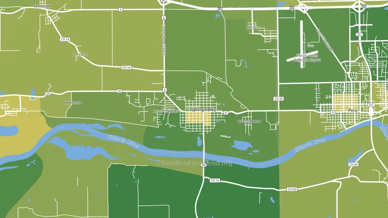 Spring Valley, IL block-group voter-turnout map
