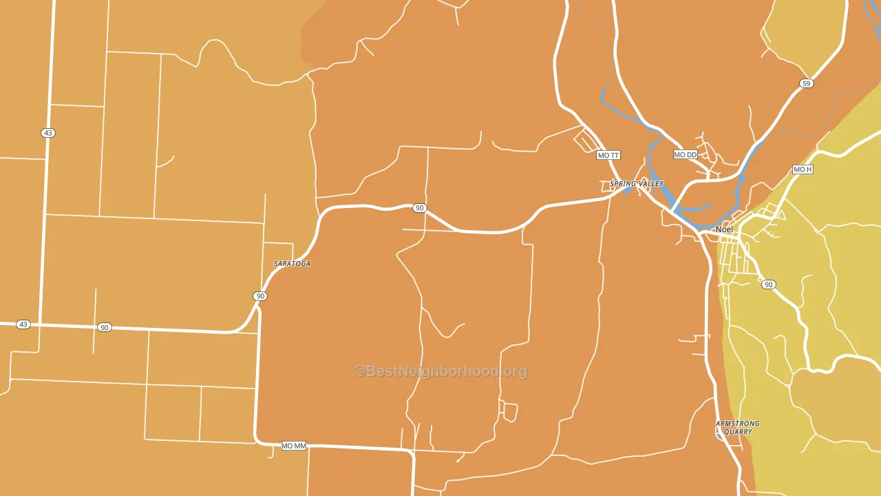 Spring Valley, MO block-group voter-turnout map