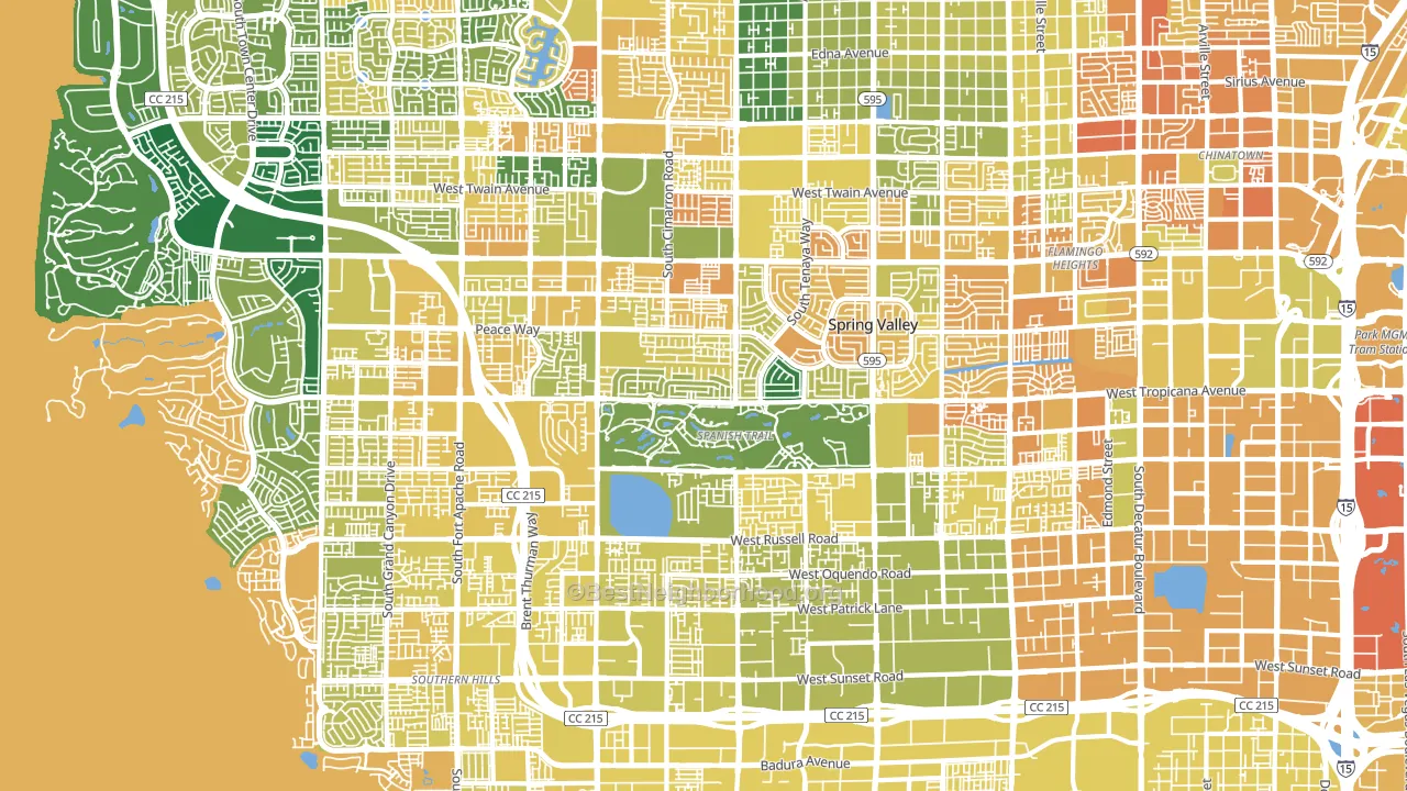 Spring Valley, NV block-group voter-turnout map