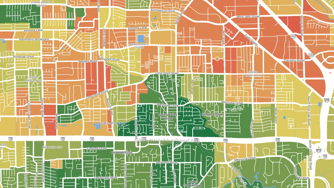 Spring Valley Village, TX block-group voter-turnout map