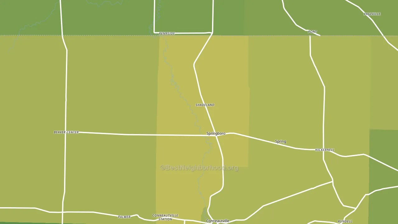 Springboro, PA block-group voter-turnout map