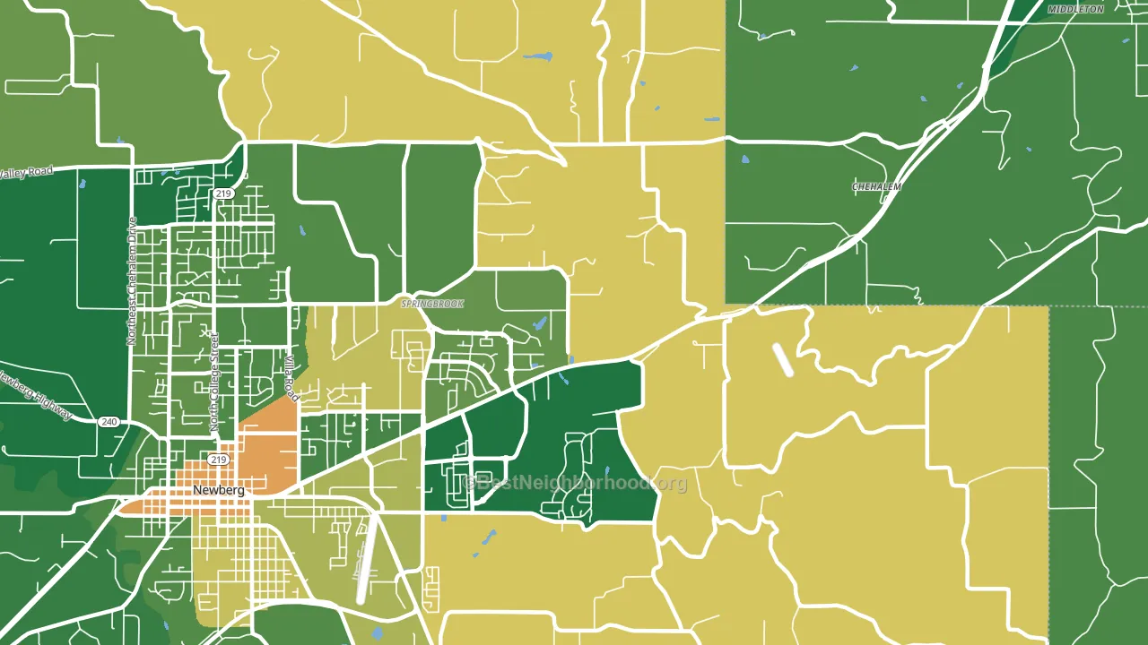 Springbrook, OR block-group voter-turnout map
