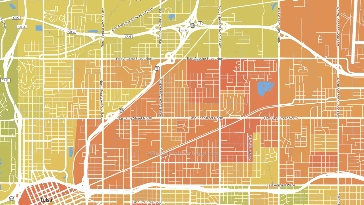 Springdale, Tulsa, OK block-group voter-turnout map