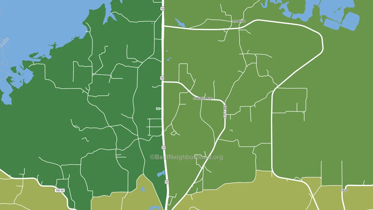 Springdale, TX block-group voter-turnout map