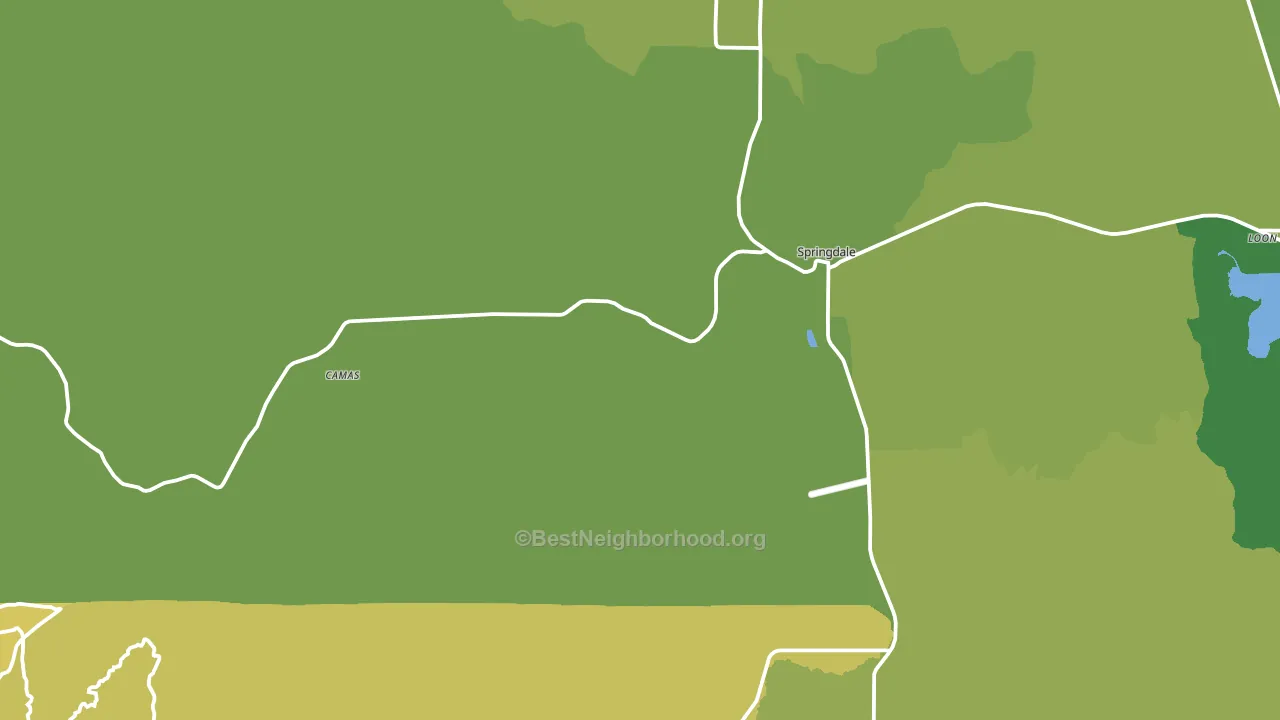 Springdale, WA block-group voter-turnout map