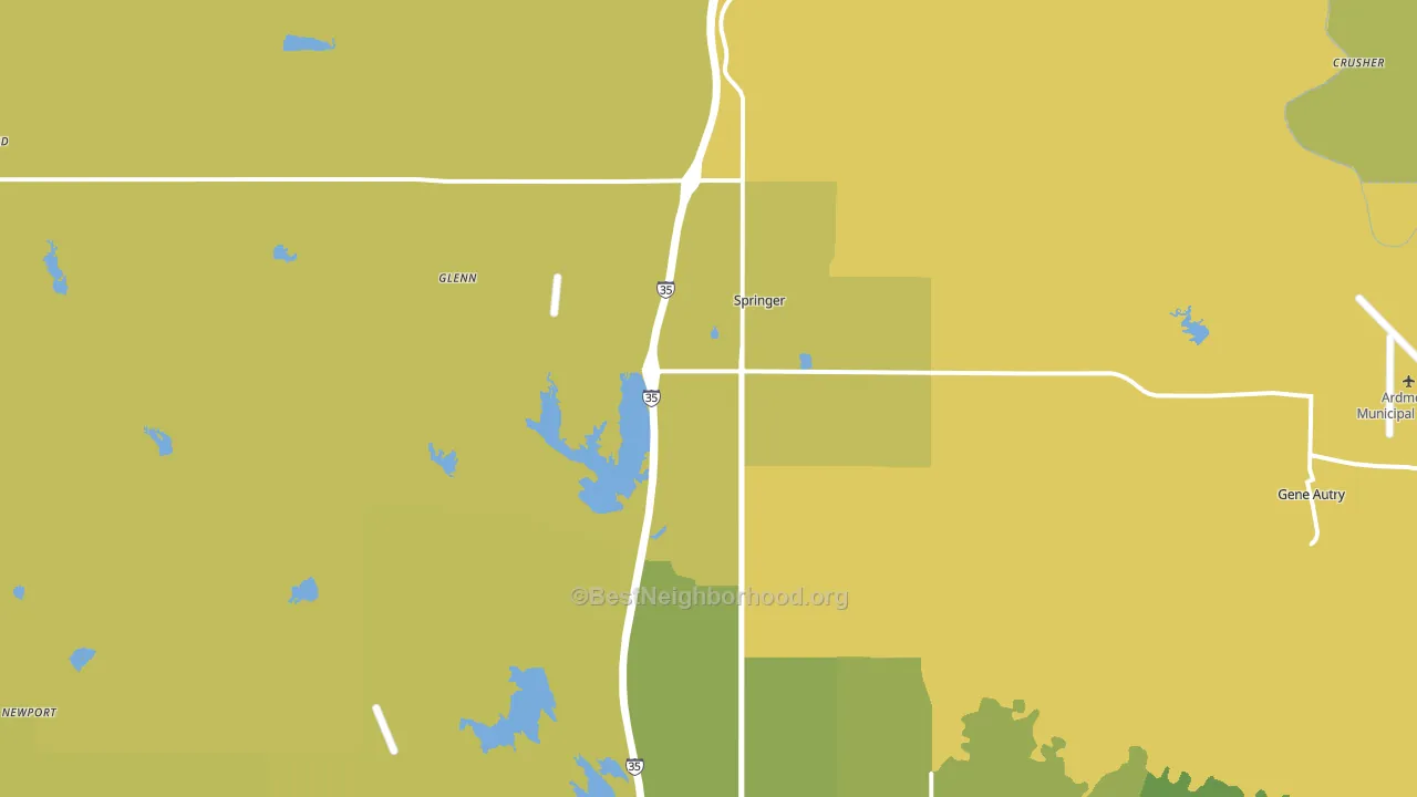 Springer, OK block-group voter-turnout map