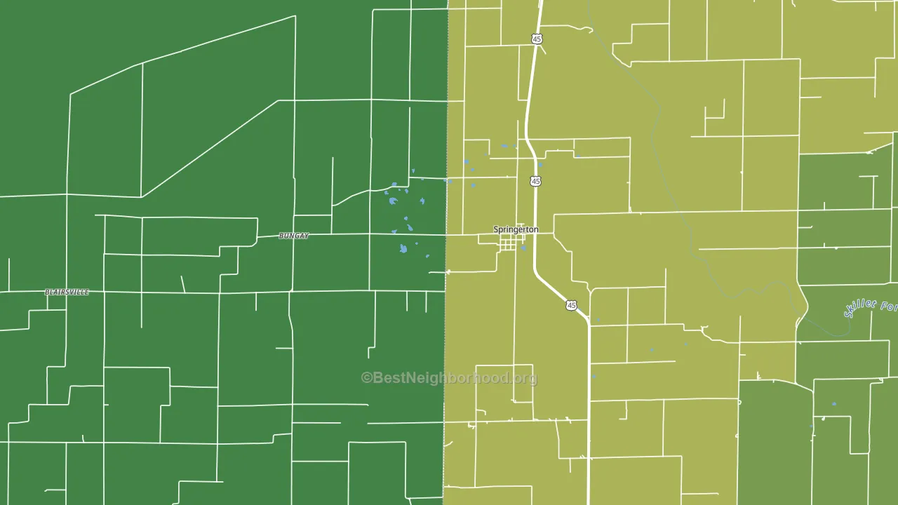 Springerton, IL block-group voter-turnout map