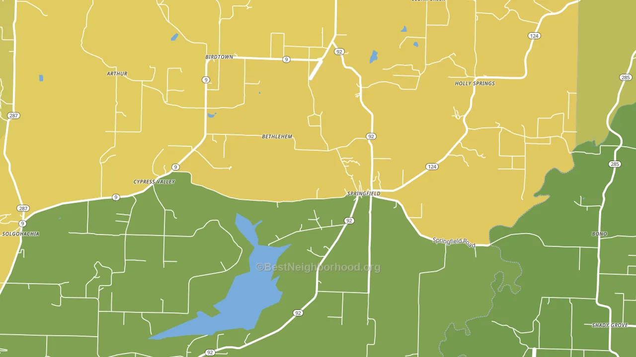 Springfield, AR block-group voter-turnout map