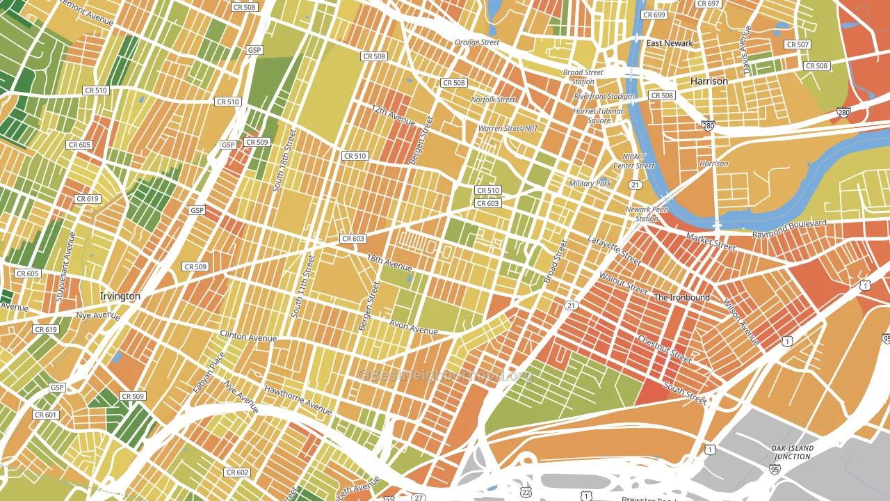 Springfield-Belmont, Newark, NJ block-group voter-turnout map