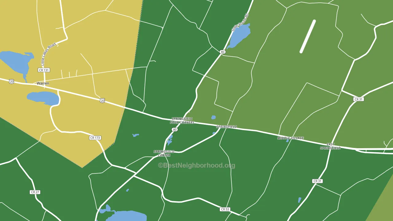 Springfield Center, NY block-group voter-turnout map