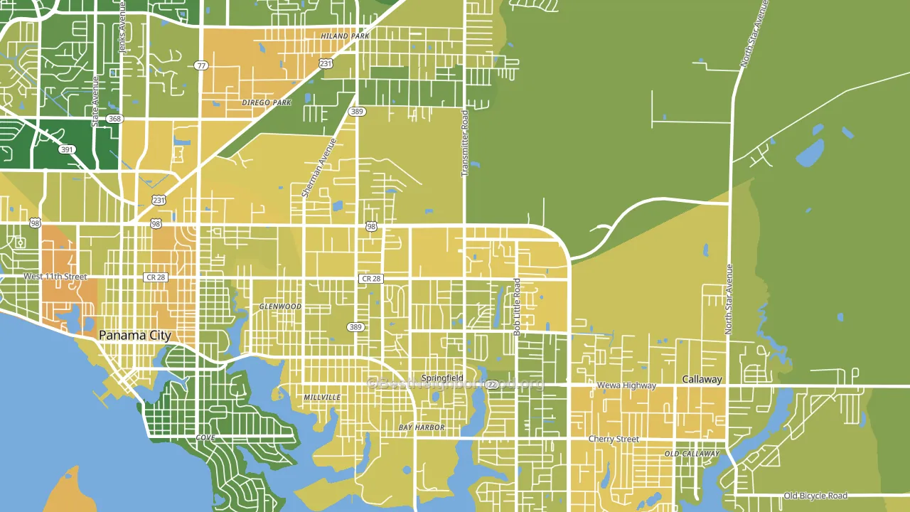 Springfield, FL block-group voter-turnout map