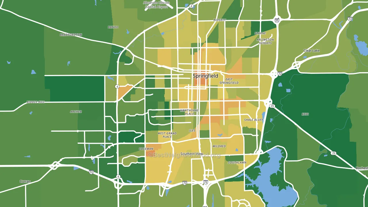 Springfield, IL block-group voter-turnout map