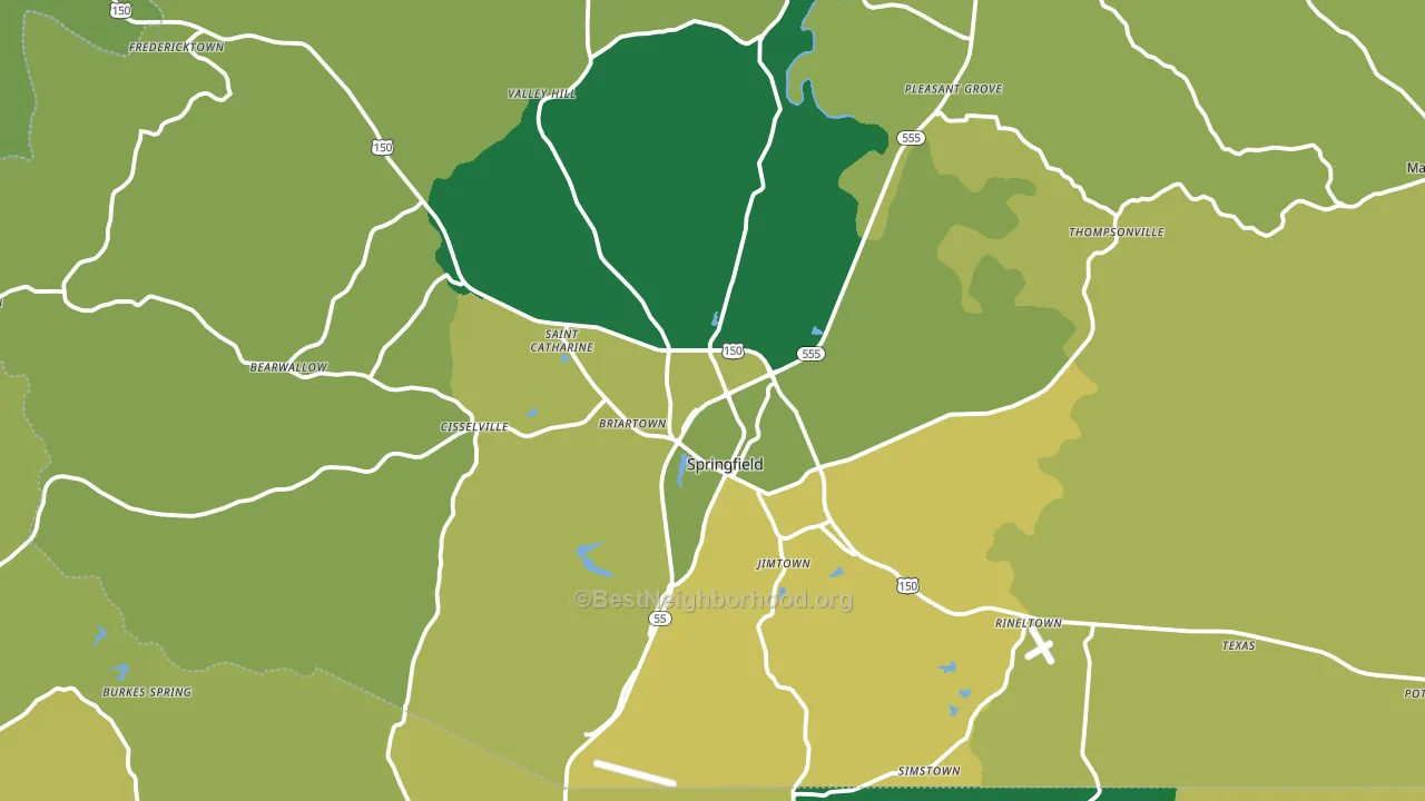 Springfield, KY block-group voter-turnout map