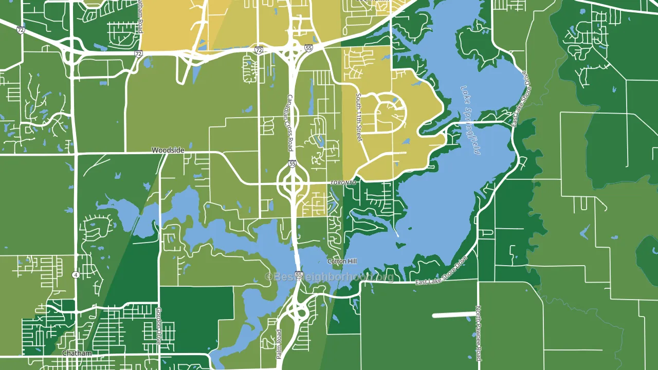 Springfield Lake Shore Improvement, Springfield, IL block-group voter-turnout map