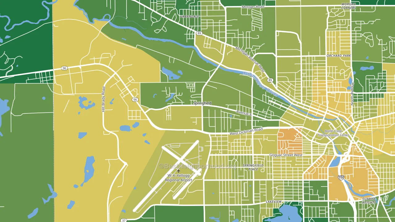 Springfield, MI block-group voter-turnout map