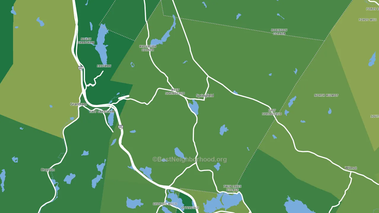 Springfield, NH block-group voter-turnout map