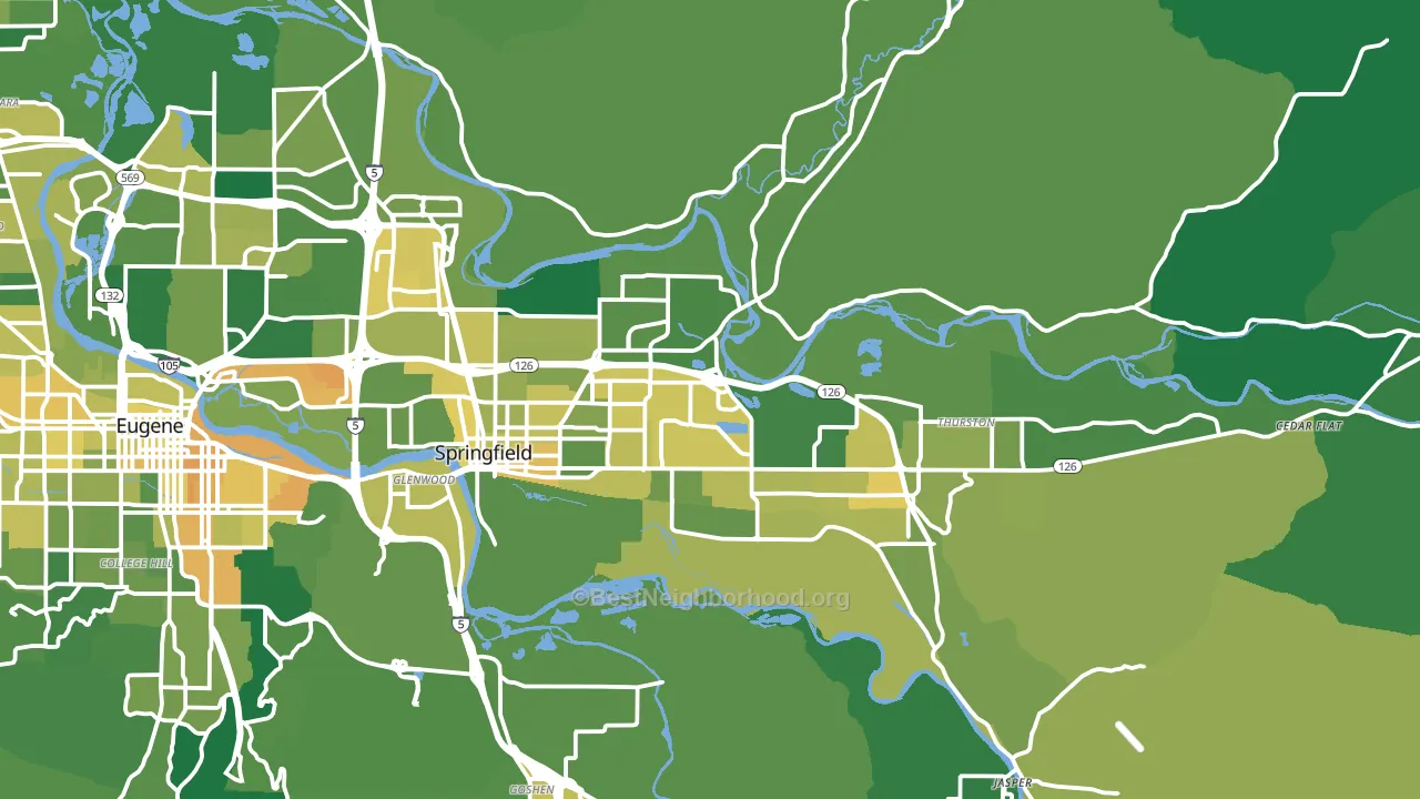 Springfield, OR block-group voter-turnout map
