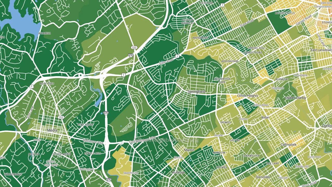 Springfield, PA block-group voter-turnout map
