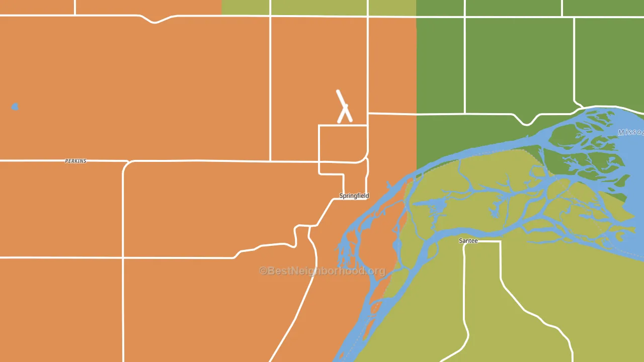 Springfield, SD block-group voter-turnout map