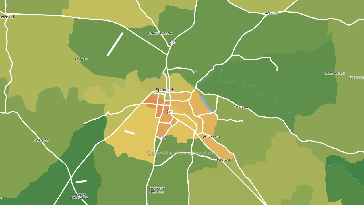 Springfield, TN block-group voter-turnout map