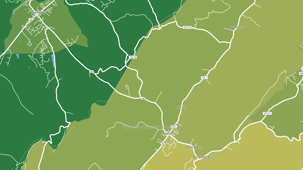 Springfield, WV block-group voter-turnout map