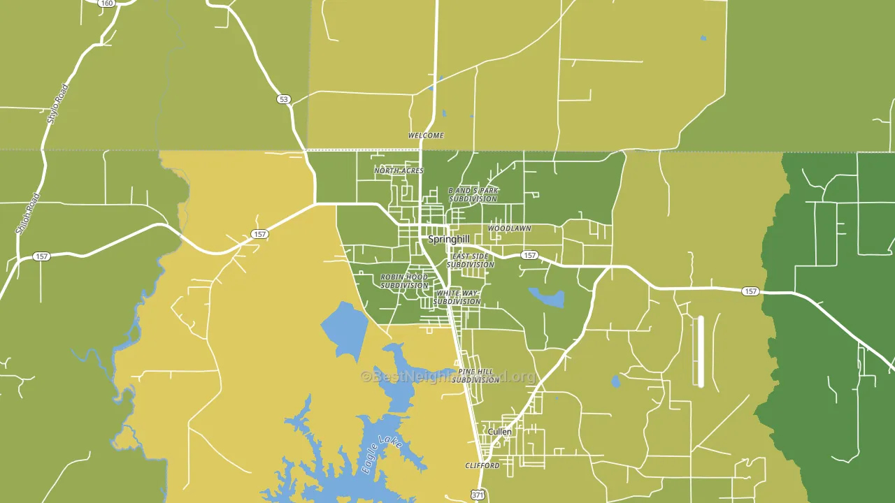 Springhill, LA block-group voter-turnout map