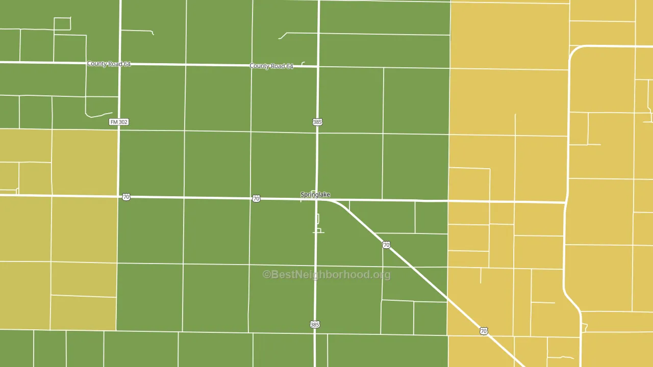 Springlake, TX block-group voter-turnout map