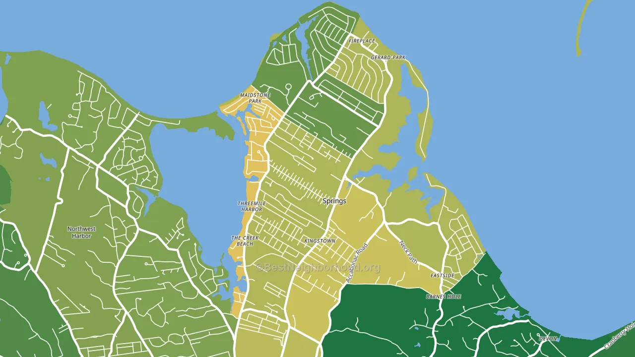 Springs, NY block-group voter-turnout map
