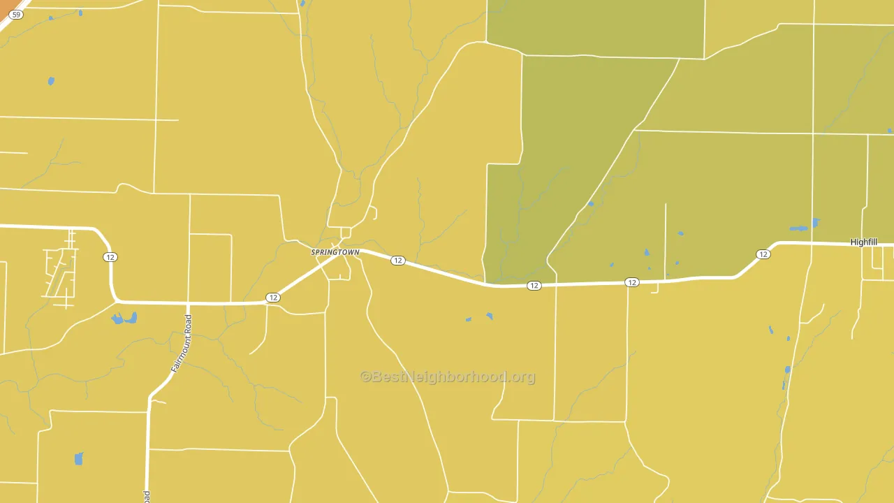 Springtown, AR block-group voter-turnout map