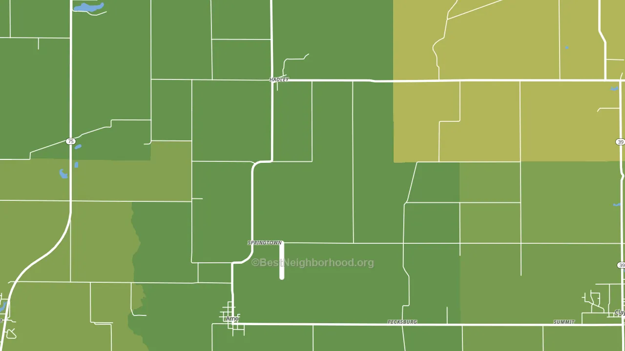 Springtown, IN block-group voter-turnout map