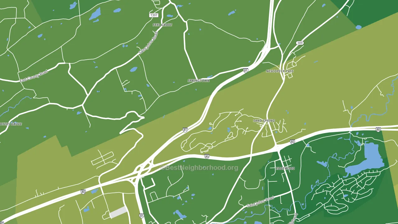 Springtown, PA block-group voter-turnout map